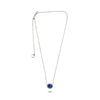 2.69CT DIAMOND & AAA SAPPHIRE 18KT WHITE GOLD 3D OVAL & ROUND HALO LOVE NECKLACE