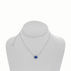 2.69CT DIAMOND & AAA SAPPHIRE 18KT WHITE GOLD 3D OVAL & ROUND HALO LOVE NECKLACE