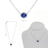 2.69CT DIAMOND & AAA SAPPHIRE 18KT WHITE GOLD 3D OVAL & ROUND HALO LOVE NECKLACE