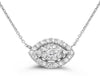 ESTATE .60CT DIAMOND 14KT WHITE GOLD 3D CLASSIC EVIL EYE LUCKY NECKLACE