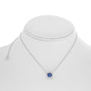 LARGE 2.19CT DIAMOND & AAA SAPPHIRE 18K WHITE GOLD CUSHION & ROUND HALO NECKLACE