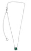 1.45CT DIAMOND & EMERALD 14KT WHITE GOLD 3D SQUARE HEXAGON HALO CLASSIC NECKLACE