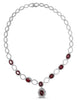 LARGE 28.14CT DIAMOND & AAA RUBY 18KT WHITE GOLD OVAL & ROUND ETERNITY NECKLACE
