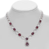 LARGE 28.14CT DIAMOND & AAA RUBY 18KT WHITE GOLD OVAL & ROUND ETERNITY NECKLACE