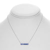 1.16CT DIAMOND & AAA SAPPHIRE 14KT WHITE GOLD OVAL & ROUND 5 STONE BAR NECKLACE