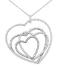 ESTATE LARGE 1.67CT DIAMOND 14KT WHITE GOLD 3D MULTI HEART FUN LOVE PENDANT