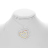 ESTATE LARGE 1.67CT DIAMOND 14KT TRI COLOR GOLD 3D MULTI HEART FUN LOVE PENDANT