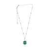 LARGE 15.59CT DIAMOND & AAA EMERALD 18KT WHITE GOLD SQUARE BY THE YARD NECKLACE