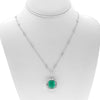 LARGE 15.59CT DIAMOND & AAA EMERALD 18KT WHITE GOLD SQUARE BY THE YARD NECKLACE
