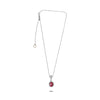 2.97CT DIAMOND & AAA RUBY 18KT 2 TONE GOLD 3D OVAL & ROUND FLOWER LOVE NECKLACE