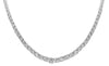 ESTATE 3.57CT DIAMOND 14KT WHITE GOLD ROUND GRADUATING ETERNITY TENNIS NECKLACE