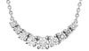 ESTATE .50CT DIAMOND 14KT WHITE GOLD 9 STONE ROUND CLASSIC JOURNEY LOVE NECKLACE