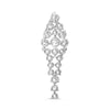 ESTATE 3.24CT DIAMOND 14KT WHITE GOLD 3D ROUND CLUSTER TEAR DROP LOVE PENDANT