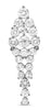 ESTATE 3.24CT DIAMOND 14KT WHITE GOLD 3D ROUND CLUSTER TEAR DROP LOVE PENDANT