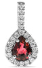 .50CT DIAMOND & AAA RUBY 14K WHITE GOLD PEAR SHAPE & ROUND HALO FLOATING PENDANT