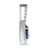 .50CT DIAMOND & AAA SAPPHIRE 14KT WHITE GOLD PEAR SHAPE & ROUND FLOATING PENDANT