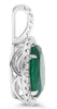 4.90CT DIAMOND & AAA EMERALD 14KT WHITE GOLD OVAL & ROUND HALO FLOATING PENDANT