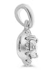 ESTATE .11CT DIAMOND 14KT WHITE GOLD 3D CLASSIC CLUSTER FLOWER FLOATING PENDANT