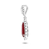 LARGE 2.44CT DIAMOND & AAA RUBY 18KT WHITE GOLD PEAR SHAPE & ROUND LOVE PENDANT