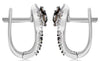 1.07CT WHITE & CHOCOLATE FANCY DIAMOND 14KT WHITE GOLD HEXAGON HANGING EARRINGS