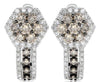 1.07CT WHITE & CHOCOLATE FANCY DIAMOND 14KT WHITE GOLD HEXAGON HANGING EARRINGS