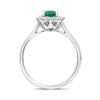 1.01CT DIAMOND & AAA EMERALD 18KT WHITE GOLD OVAL PRINCESS DIANA ENGAGEMENT RING