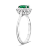 1.01CT DIAMOND & AAA EMERALD 18KT WHITE GOLD OVAL PRINCESS DIANA ENGAGEMENT RING
