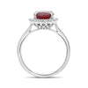 LARGE 3CT DIAMOND & AAA RUBY 18KT WHITE GOLD OVAL PRINCESS DIANA ENGAGEMENT RING
