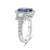 LARGE 4.54CT DIAMOND & AAA SAPPHIRE PLATINUM 3D OVAL FILIGREE ENGAGEMENT RING