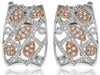 WIDE 1.05CT DIAMOND 14KT WHITE AND ROSE GOLD MULTI SHAPE HUGGIE HANGING EARRINGS