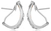 WIDE 1.05CT DIAMOND 14KT WHITE & ROSE GOLD MULTI SHAPE HUGGIE HANGING EARRINGS
