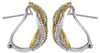 WIDE .67CT DIAMOND 14KT 2 TONE GOLD 3D MULTI ROW LOVE CLIP ON HANGING EARRINGS