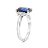 LARGE 4.64CT DIAMOND AAA SAPPHIRE PLATINUM CUSHION & RADIANT CUT ENGAGEMENT RING