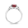 ESTATE LARGE 2.35CT DIAMOND & AAA RUBY PLATINUM OVAL & TRAPEZOID ENGAGEMENT RING