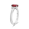 ESTATE LARGE 2.35CT DIAMOND & AAA RUBY PLATINUM OVAL & TRAPEZOID ENGAGEMENT RING