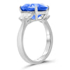 LARGE 5.56CT DIAMOND & AAA SAPPHIRE PLATINUM 3D OVAL & HALF MOON ENGAGEMENT RING