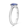 1.82CT DIAMOND & AAA SAPPHIRE PLATINUM OVAL & TRILLION 3 STONE ENGAGEMENT RING