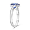 LARGE 4.78CT DIAMOND & AAA SAPPHIRE PLATINUM OVAL & TRILLION CUT ENGAGEMENT RING