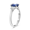 ESTATE 2.28CT DIAMOND & AAA SAPPHIRE PLATINUM ROUND & HALF MOON ENGAGEMENT RING