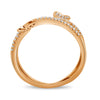 ESTATE .20CT DIAMOND 14KT ROSE GOLD 3D DOUBLE BUTTERFLY CRISS CROSS LOVE RING