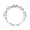 LARGE 3.93CT PLATINUM OVAL & ROUND CLASSIC HALO SEMI ETERNITY ANNIVERSARY RING