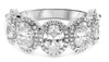 LARGE 3.93CT PLATINUM OVAL & ROUND CLASSIC HALO SEMI ETERNITY ANNIVERSARY RING