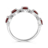 LARGE 2.91CT DIAMOND & AAA RUBY PLATINUM 3D OVAL & ROUND HALO ANNIVERSARY RING