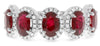 LARGE 2.91CT DIAMOND & AAA RUBY PLATINUM 3D OVAL & ROUND HALO ANNIVERSARY RING