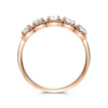 WIDE 1.12CT DIAMOND 14KT ROSE GOLD CUSHION & ROUND HALO 5 STONE ANNIVERSARY RING