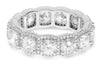 LARGE 4.98CT DIAMOND PLATINUM 3D CUSHION & ROUND HALO ETERNITY ANNIVERSARY RING