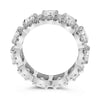 LARGE 6.92CT DIAMOND PLATINUM 3D CUSHION & ROUND HALO ETERNITY ANNIVERSARY RING