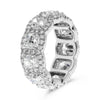 LARGE 6.92CT DIAMOND PLATINUM 3D CUSHION & ROUND HALO ETERNITY ANNIVERSARY RING