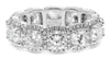 LARGE 6.31CT DIAMOND PLATINUM 3D CUSHION & ROUND HALO ETERNITY ANNIVERSARY RING