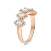 WIDE .77CT DIAMOND 14K ROSE GOLD MARQUISE & ROUND SEMI ETERNITY ANNIVERSARY RING